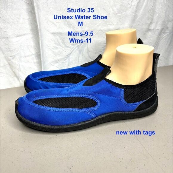 Studio35 Blue Black Water Shoe Unisex Medium Mens Size 9.5 Womens‎ 11 - Picture 1 of 8